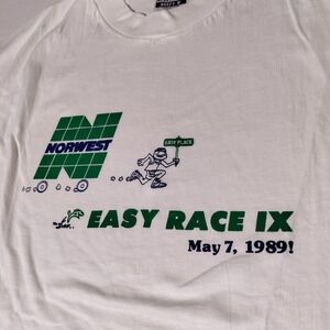 Norwest Bank Easy Race T Shirt Hanes Beefy-T XL (46-48) 1989 Long Sleeve